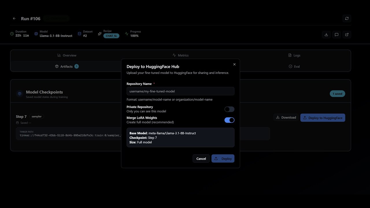 Tuner UI Demo - An Open-Source Platform For Fine-Tune AI Models Without Writing Code!