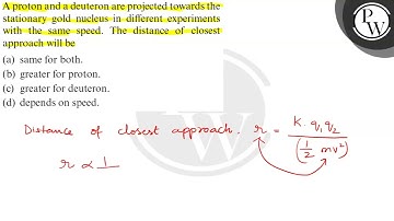 A proton and a deuteron are projected towards the stationary gold n...