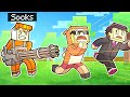 minecraft manhunt with OVERPOWERED GUNS (chaos)