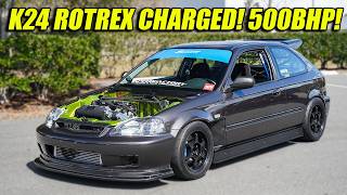 500BHP K24 ROTREX CHARGED CIVIC EK STREET CAR @E_WERKZ_k24