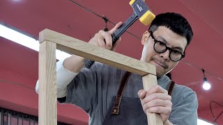 How To Make Most Basic Oak Chair. Skilled Korean Furniture Carpenter