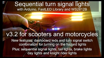 Sequential turn signal lights v3.2 for scooters and motorcycles-Arduino,FastLED and WS2812B NEOPIXEL