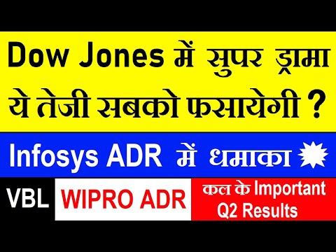 Dow Jones में सुपर ड्रामा | क्या ये तेजी सबको फसायेगी?| Infosys ADR में धमाका🔥| VBL | Wipro ADR SMKC