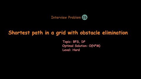 Shortest path in a grid with obstacle elimination| Intuition | BFS | Dynamic programming