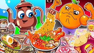 Asmr Mukbang Ta Ta Ta Sahur Vs Udin Din Din Dun Fire Noodles Recipe Food Mukbang Animation