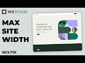 Setting site width in wix studio  wix fix