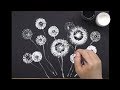 Dandelion painting technique using a straw (simple and easy)