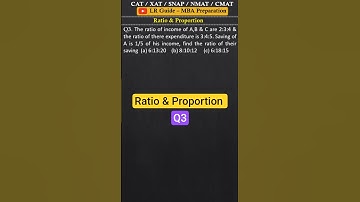 Ratio & Proportion for CAT/SNAP/NMAT/CMAT II LR Guide MBA Preparation #RatioAndProportion #cat2025