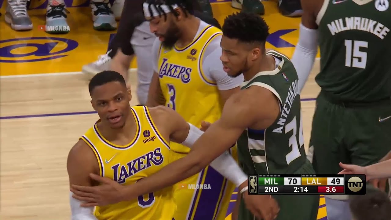 Westbrook Realized It Was Giannis He Backed Down Real Quick Wanted None Of That ?