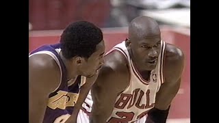 Michael Jordan vs Kobe Bryant 1997   Bulls vs Lakers  December 17, 1997  Points: Jordan 36 Kobe 33