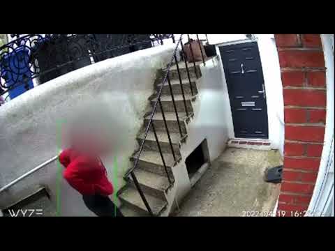 Shocking video shows woman appearing to urinate outside someone's front door in broad daylight