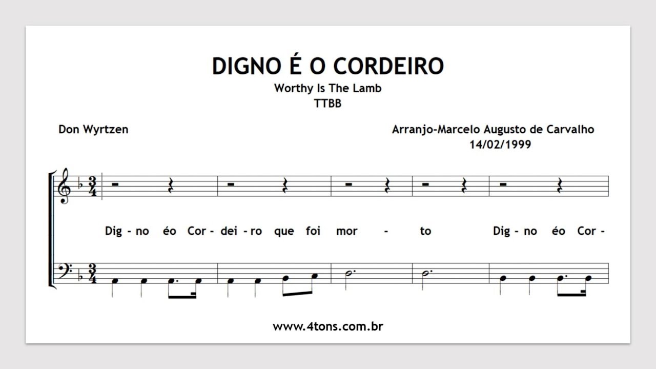 Digno é O Cordeiro Que Foi Morto Cifra - RETOEDU