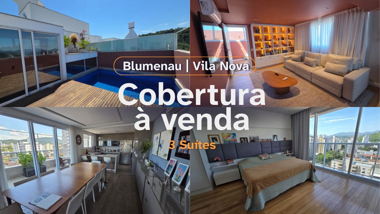 Cobertura à venda com 3 suítes, 318m² no bairro Vila Nova em Blumenau/SC
