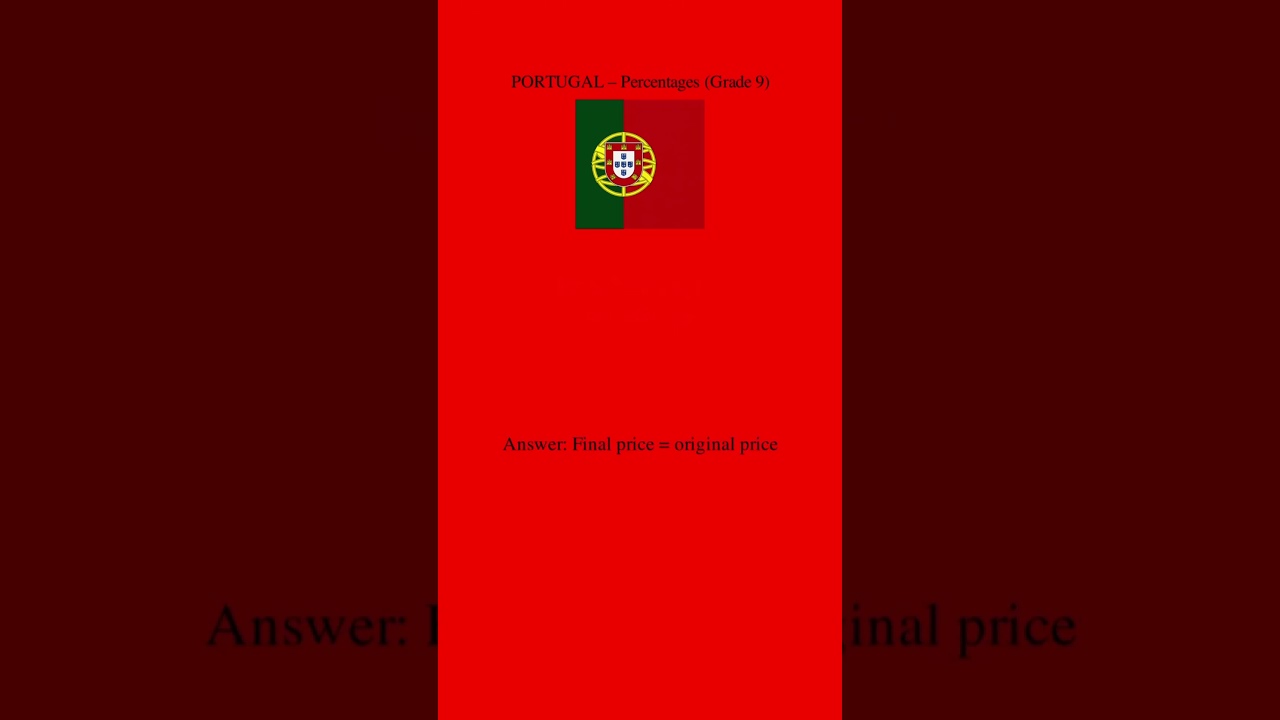 🇵🇹 PORTUGAL – Percentages (Grade 9) | M2SPI Worldwide #44