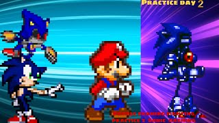 Practice day 2  Double framing Fighting test two￼ Sonic Dash jump￼ -Sprite animation￼ ￼