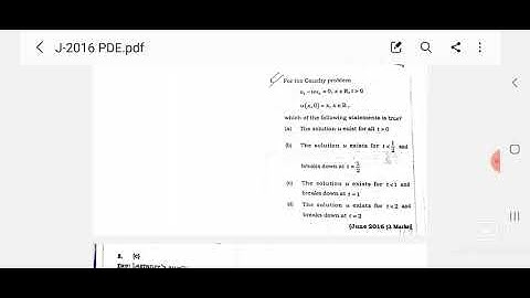 CSIR NET JUNE 2016 PARTIAL DIFFERENTIAL EQUATION