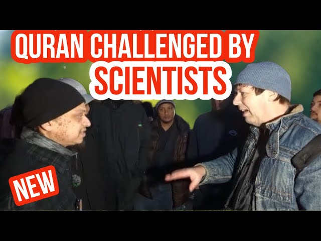 Quran challenged by scientists! Mansur Vs Scientist (Atheist)  | Speakers Corner | Hyde Park class=