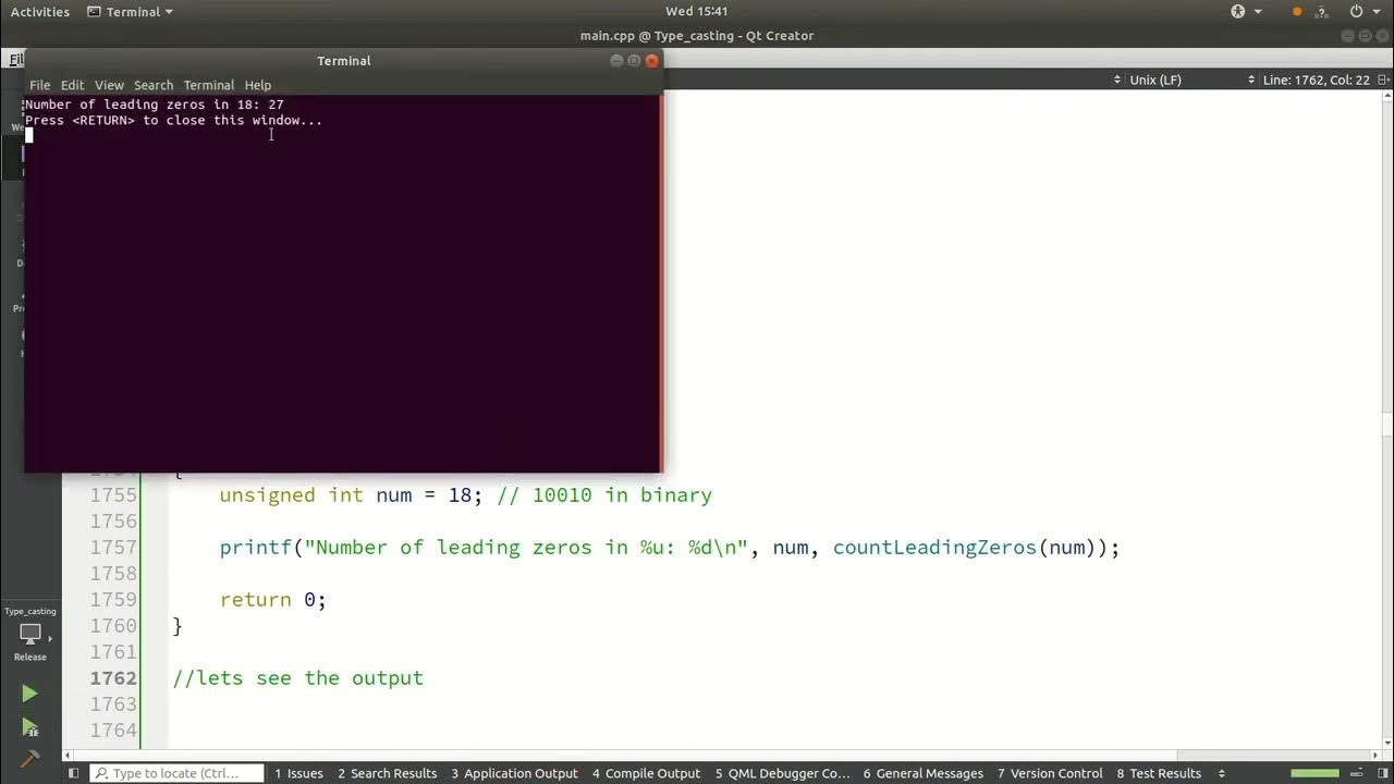 17 Counting Leading Zeros in a Number: using c - YouTube