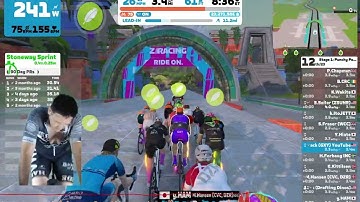 Zwift - Race: Stage 1: Punchy Power - Coastal Crown Loop (C) on Coastal Crown Loop in Watopia