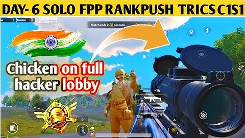 Day-6 Solo fpp conqueror rankpush | How to get chicken on full hacker lobby | Best rank pushing tips