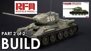 Rye Field Models T34/85 Chinese Volunteer Tank Model Kit Build Video Part 2 of 2