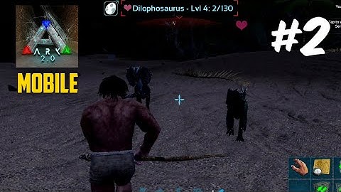 Ark Survival Evolved Mobile | Gameplay Walkthrough | Part 2 - Spearing Dinosaurs & Expanding Base!