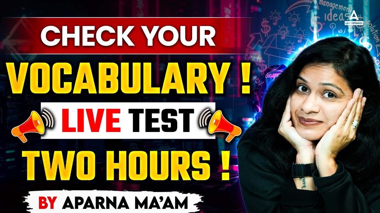 English Vocabulary Live Test | CUET PG LLB & MHCET Law 2025 | English ...
