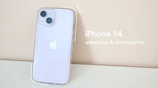 iphone 14 purple unboxing & accessories 💜 | aesthetic pastel, asmr, tauri, camera features