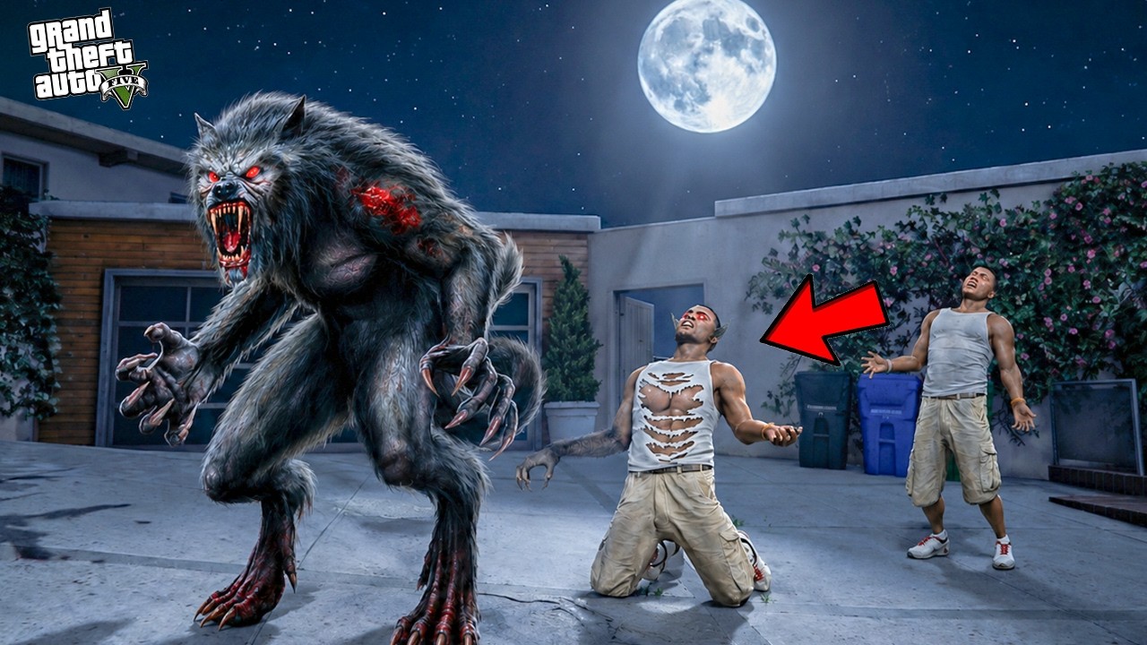 Franklin Turns Into A Werewolf On Full Moon in GTA5 !