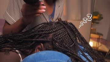 ASMR | Real Person Scalp Oiling on Braids ☁️ Scalp Attention & Care ~ whispered
