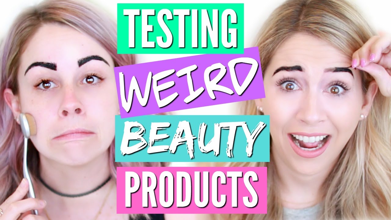 TRYING WEIRD BEAUTY PRODUCTS | PEEL OFF EYEBROWS + MORE!