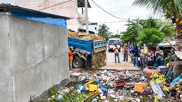 First Start A New project!! Land filling Delete Garbage By Bulldoze with 5ton Trucks