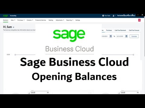 Sage Business Cloud Accounting - Opening Balances #learnsage #sagebusinesscloud