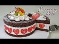 [Eng Sub] 딸기 초코  케이크 만들기/ 프레지에 / How to make a soft strawberry chocolate cake / Chocolate Fraisier