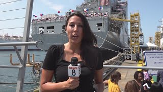 Nancy Pelosi, Alfre Woodard christen Navy ship John Lewis in San Diego