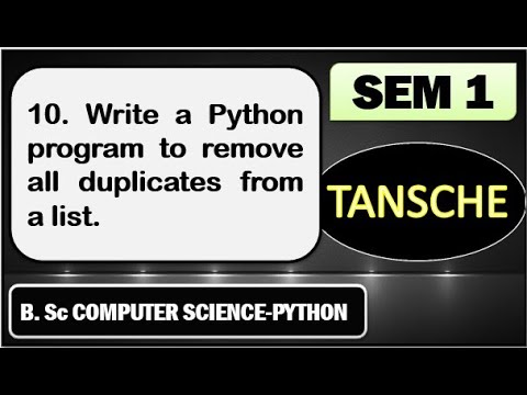 10. Write a Python program to remove all duplicates from a list. #2023 #tansche