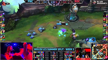 FNC (Huni Ryze) vs ROC (Steve Maokai) Highlights | Solo Kill | 2015 EU LCS Summer W2D1
