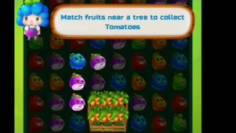 Fruit Puzzle Wonderland l Level 1 l Match fruits near a tree to collect tomatoes l Mobile games