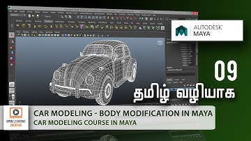 Car Modeling - body modification in Maya - Lesson 9/41 Tamil Tutorial