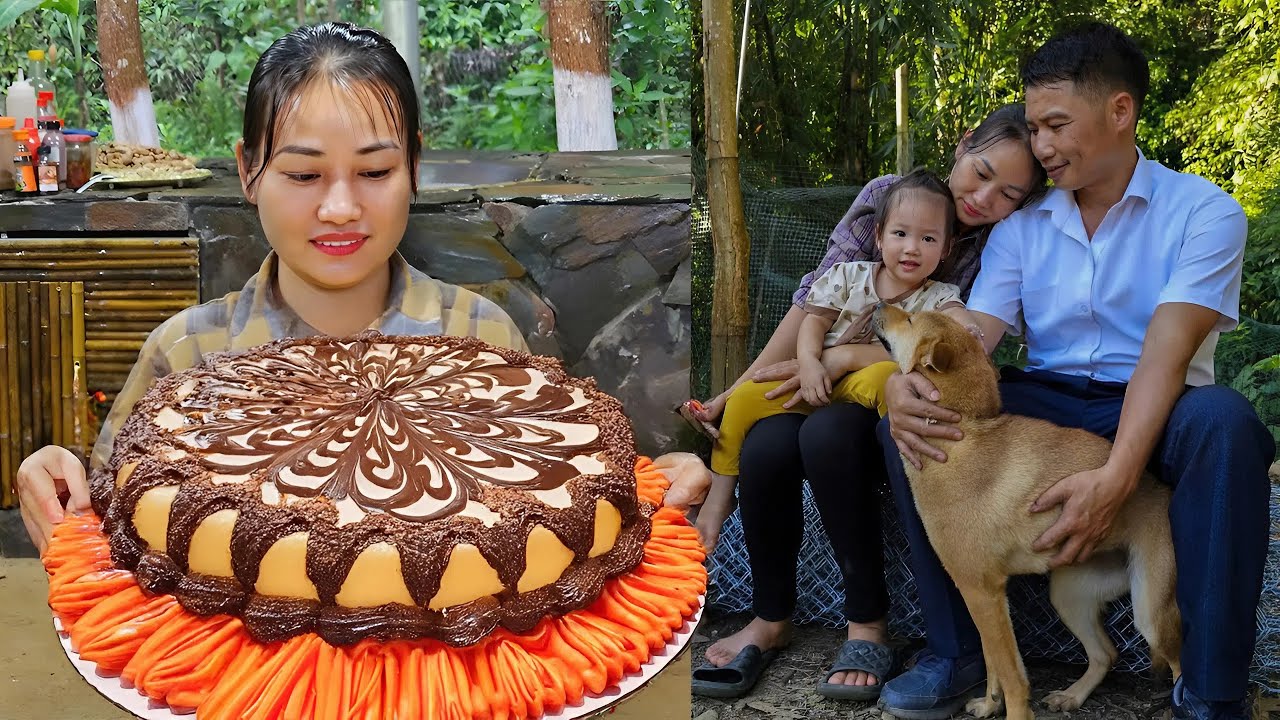 COOKING SKILL: Making Sponge Cake Goes to market to Sell - Live With Nature - Gardening | Lý Phúc An