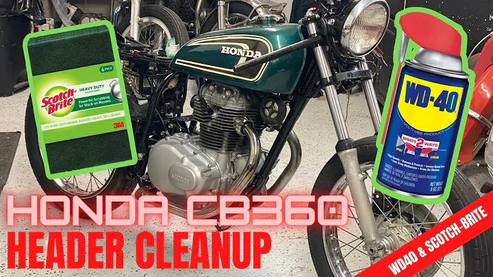 How to clean rusty headers on your vintage motorcycle w/ WD40 & Scotch-brite.