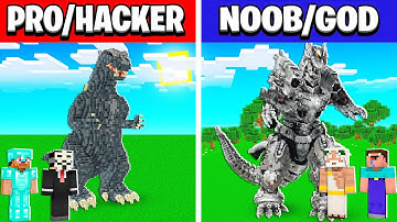 NOOB & GOD vs PRO & HACKER: GODZILLA vs MECHA GODZILLA BUILD BATTLE in Minecraft - Animation!