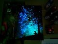 Reading under the stars . Glow in the Dark . Spray Paint Art . by Antonipaints Art