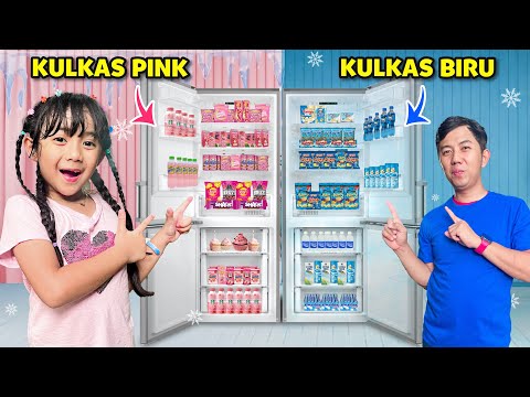 PENUHI KULKAS SERBA WARNA PINK DAN BIRU 😍