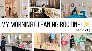 MY MORNING CLEANING ROUTINE // STAY AT HOME MOM OF 3 // Jessica Tull cleaning motivation