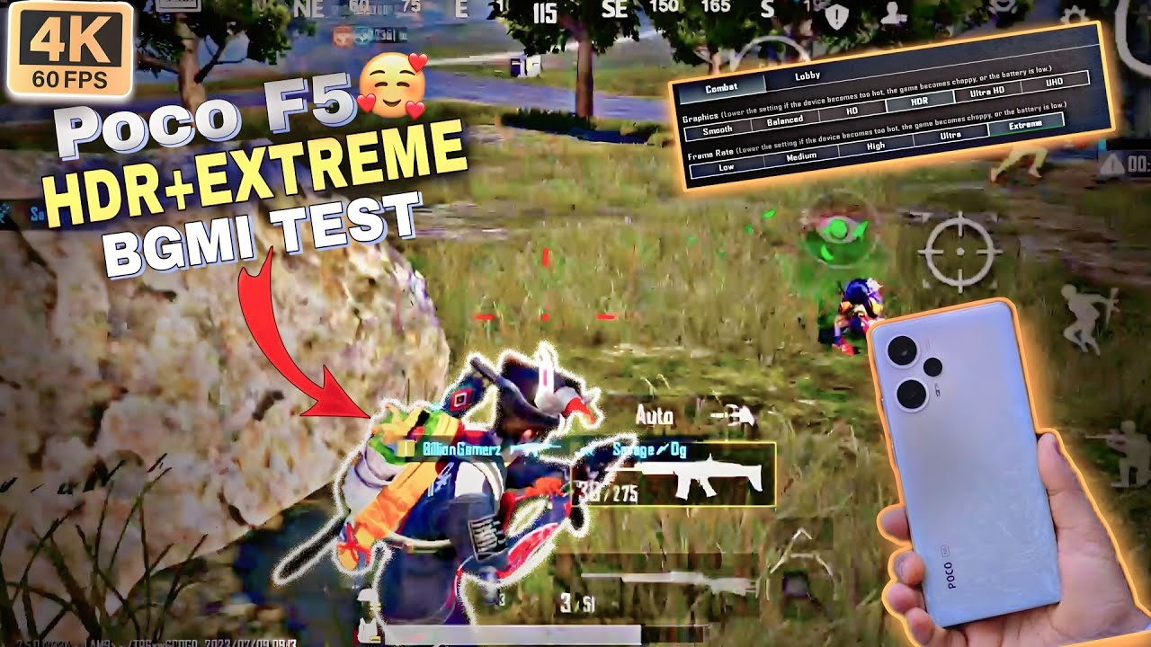 Poco F5 BGMI Test || HDR + Extreme || 60 FPS Test 🔥🔥 BGMI Montage - YouTube