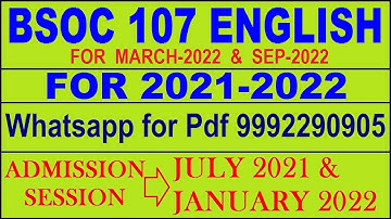 BSOC 107 Solved Assignment 2021-22 in English Pdf @20rs 9992290905.