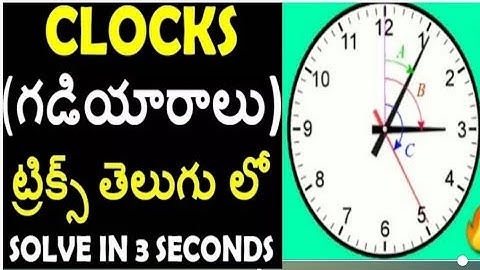 CLOCKS REASONING #tricks #telugu #clock Shortcut method FINDING ANGLE BETWEEN HOUR AND MINUTE HAND?