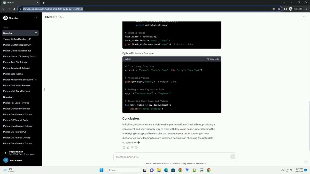 python hash table vs dictionary - YouTube