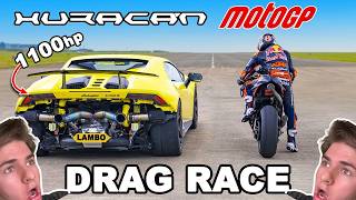 I Reacted To 1100hp Lambo Huracan VS Red Bull MotoGP Bike: DRAG RACE! Update
